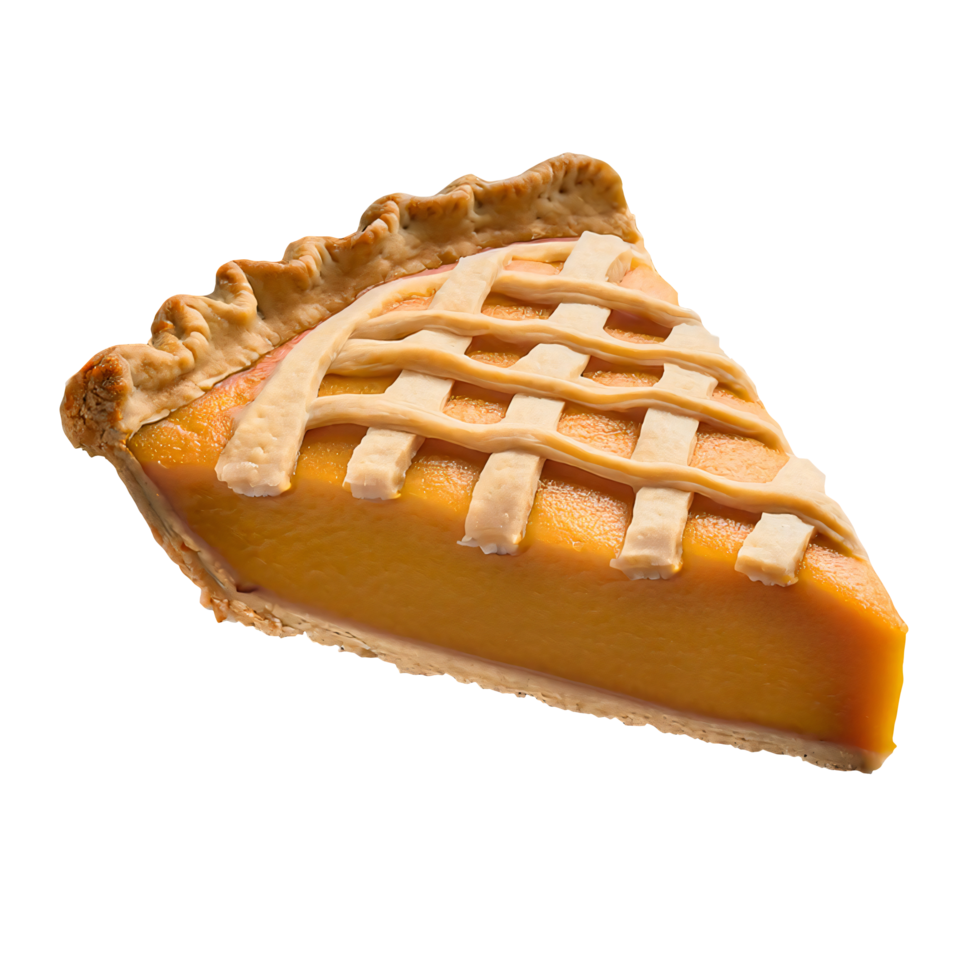 a slice of pumpkin pie, thanksgiving meal and food menu, isolated on transparent background png