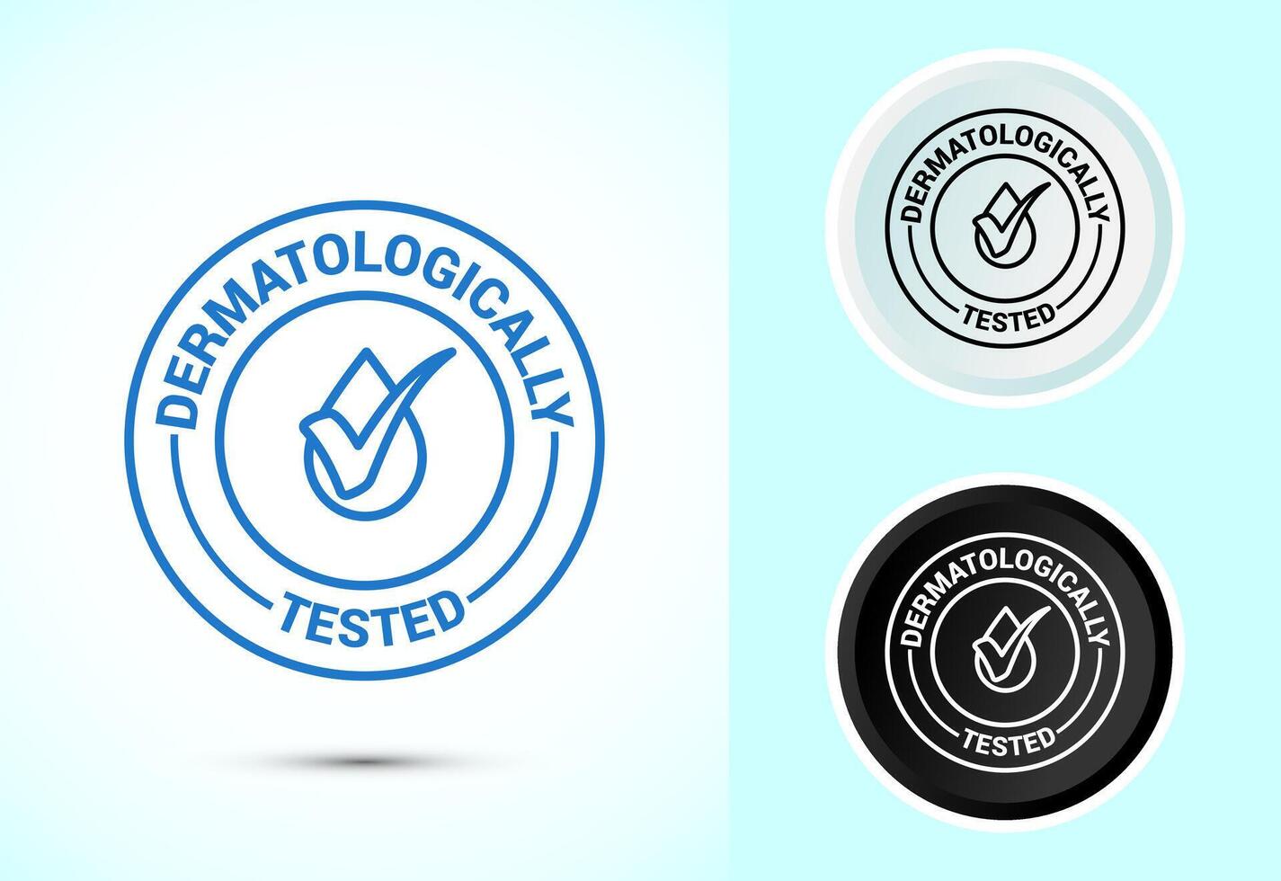 Dermatologically tested icon design, dermatology test icon vector