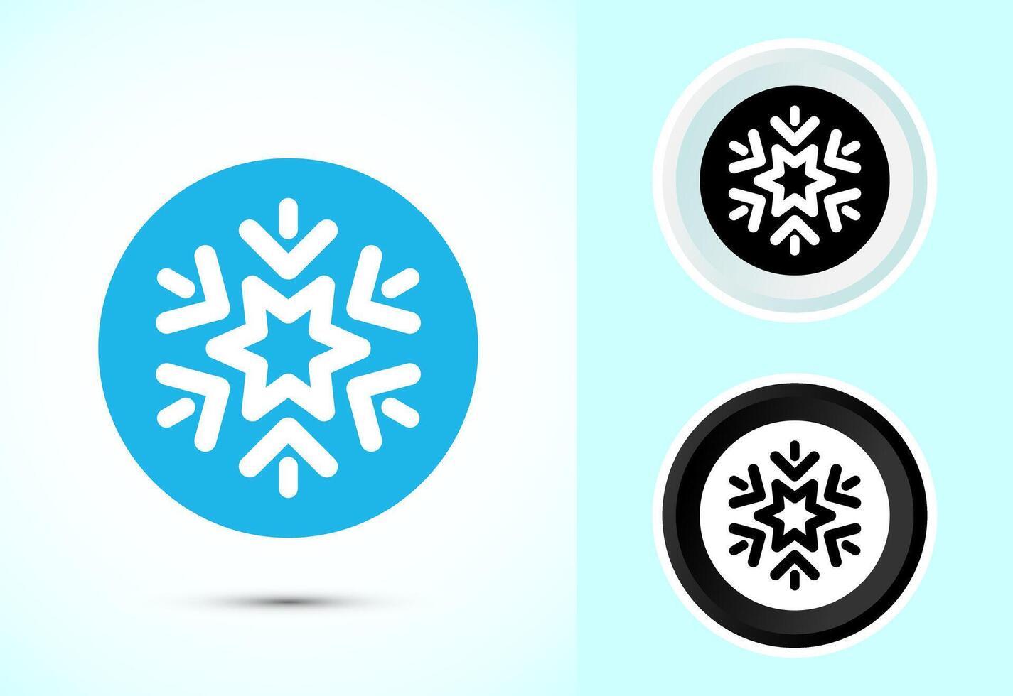 Snowflake icon design, Keep frozen icon, Winter design element vector