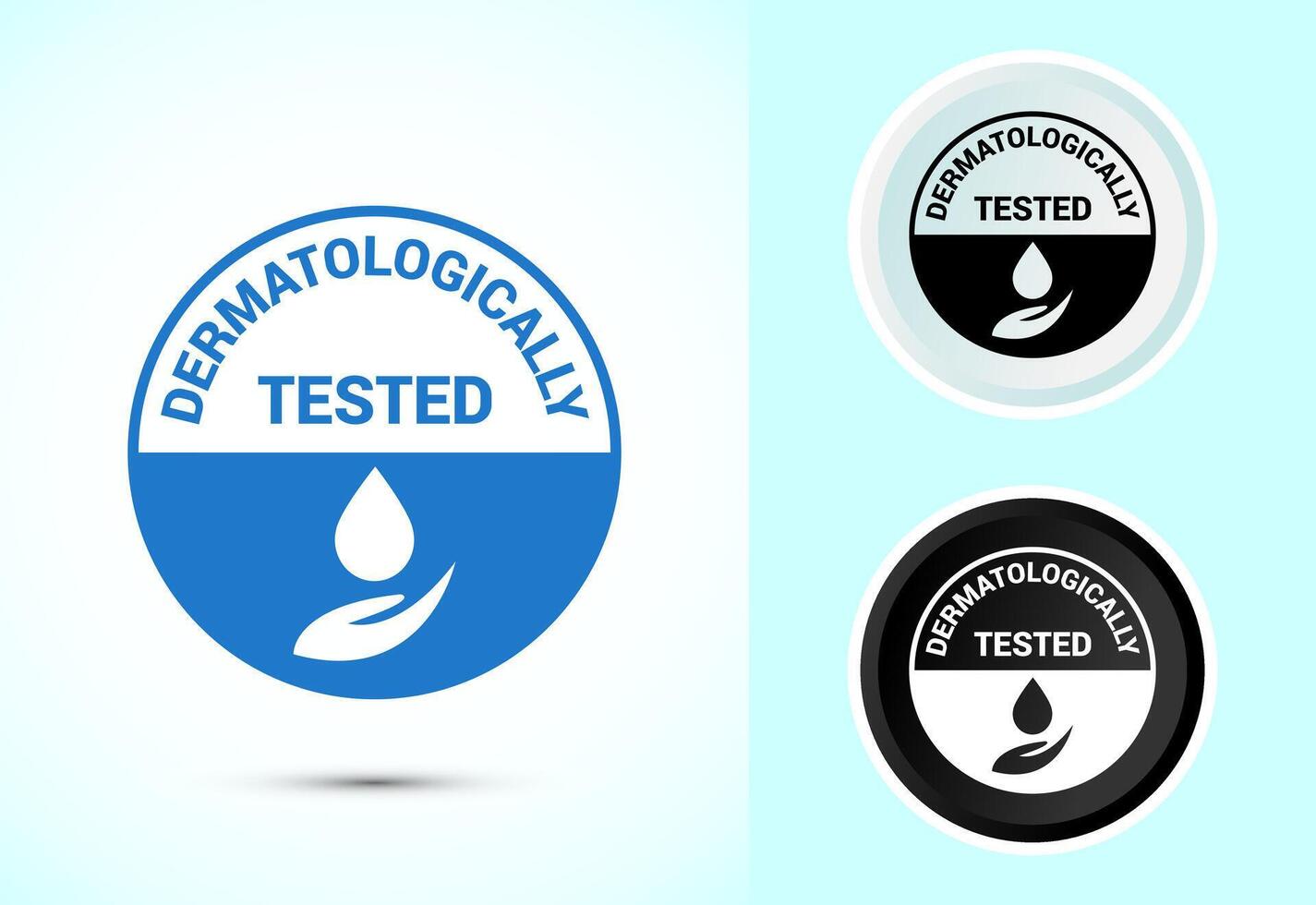 Dermatologically tested icon design, dermatology test and dermatologist clinic icon design vector
