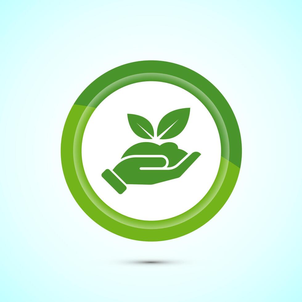 Plant icon design illustration, Sprout icon for apps and webs, Green Color Button Design vector