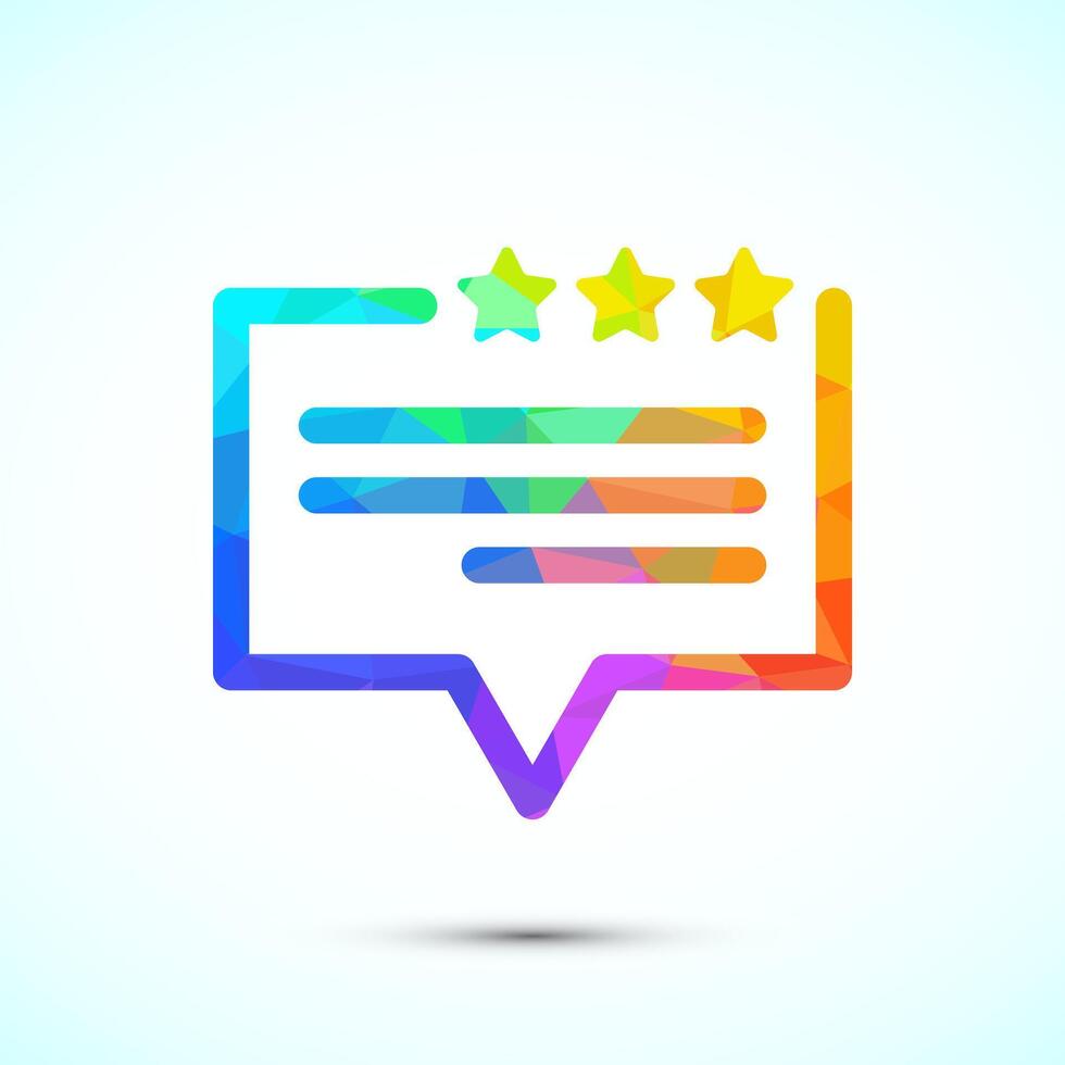 Testimonial icon, Quote icon, Quotation mark sign low poly vector