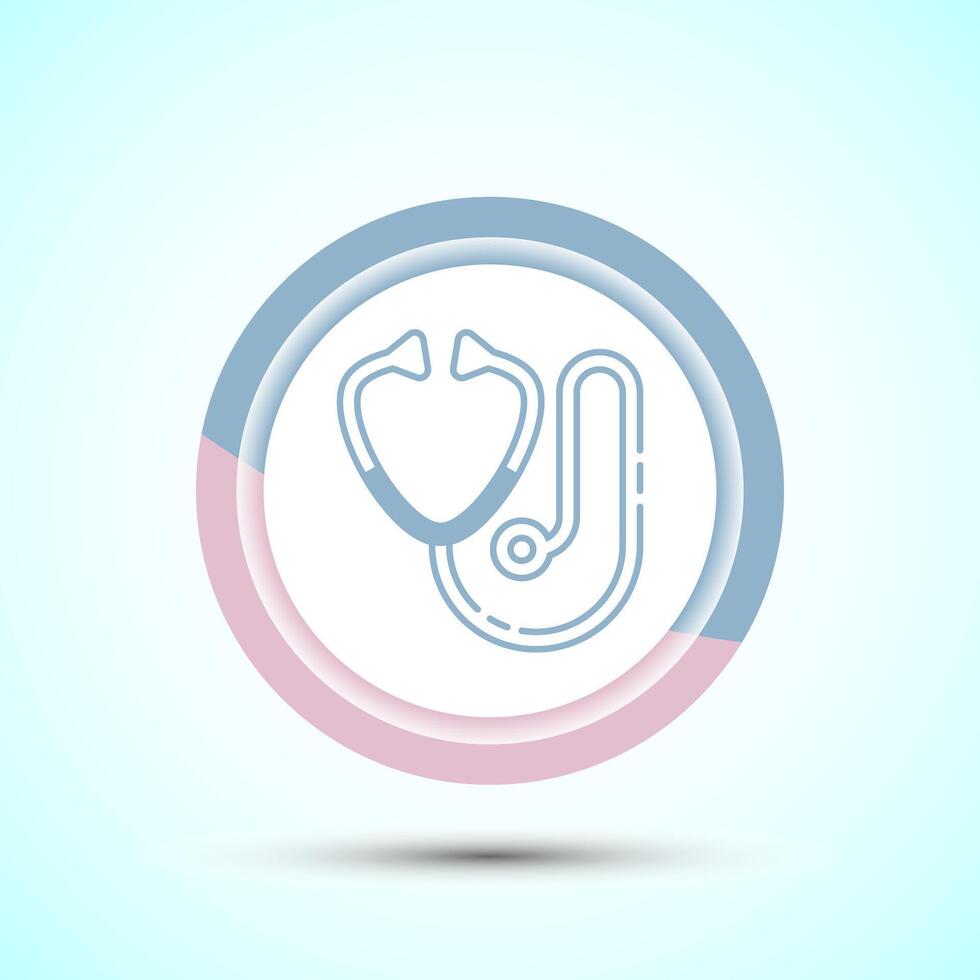 Stethoscope icon design illustration. Doctor stethoscope medical device icon, Pastel Color Button Design vector