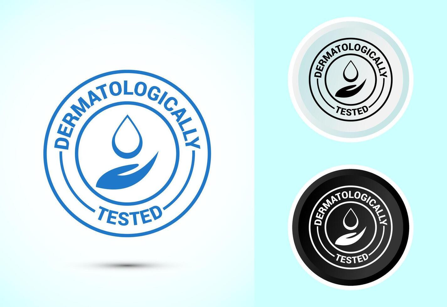 Dermatologically tested icon, dermatology test and dermatologist clinic icon for web vector