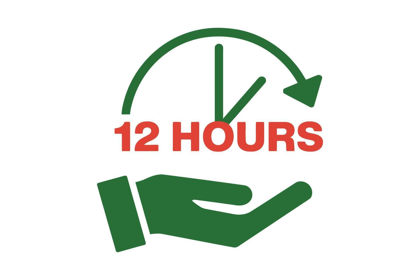 12 Hours Service Icon vector