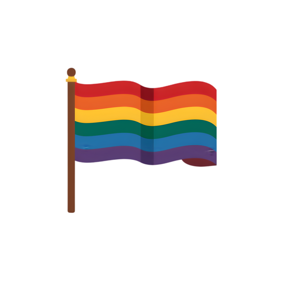 Rainbow Pride Flag Waving in the Wind png