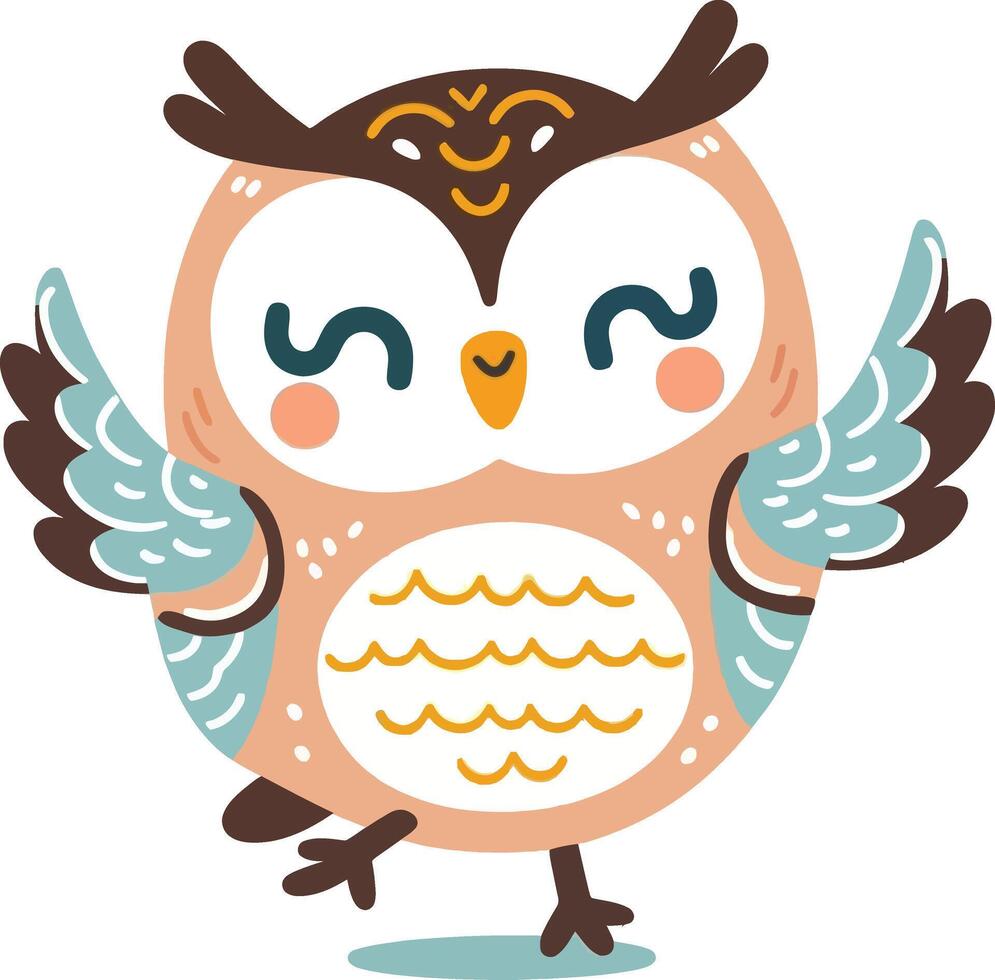 Cute owl illustration vector
