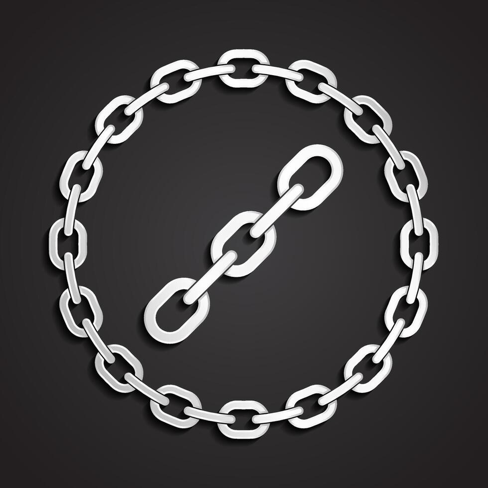 3d silver chain circle logo vector
