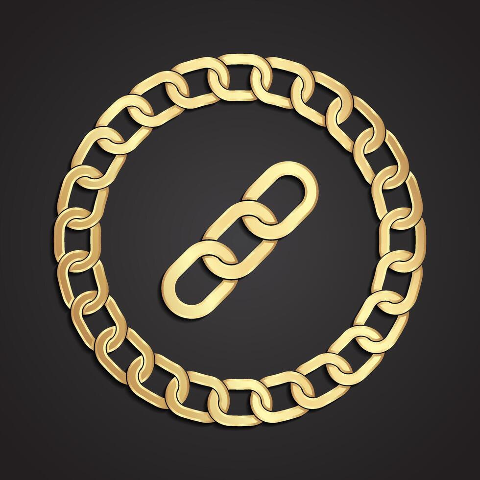3d gold chain logo design vector