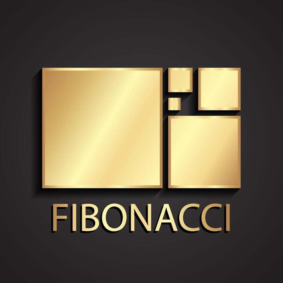 fibonacci golden ration 3d square geometric logo design vector