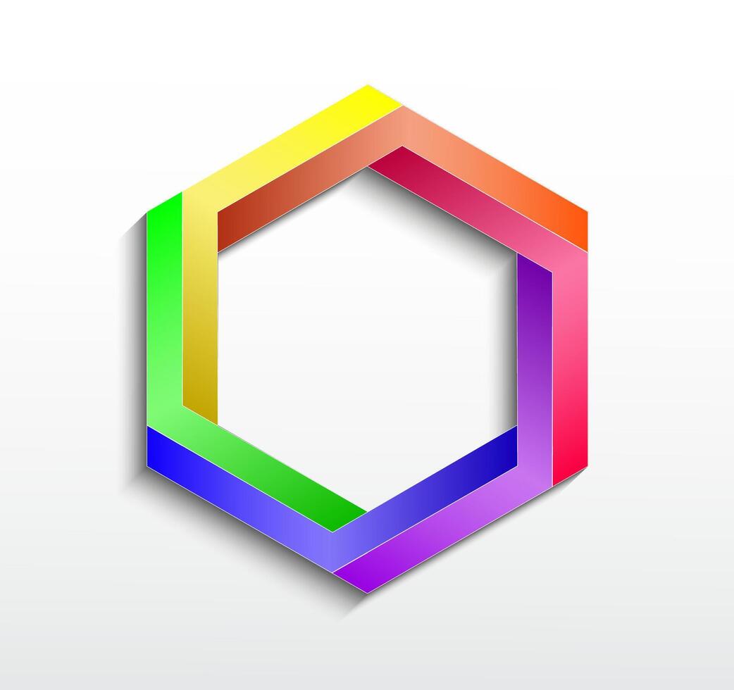 color hexagonal object illustration vector
