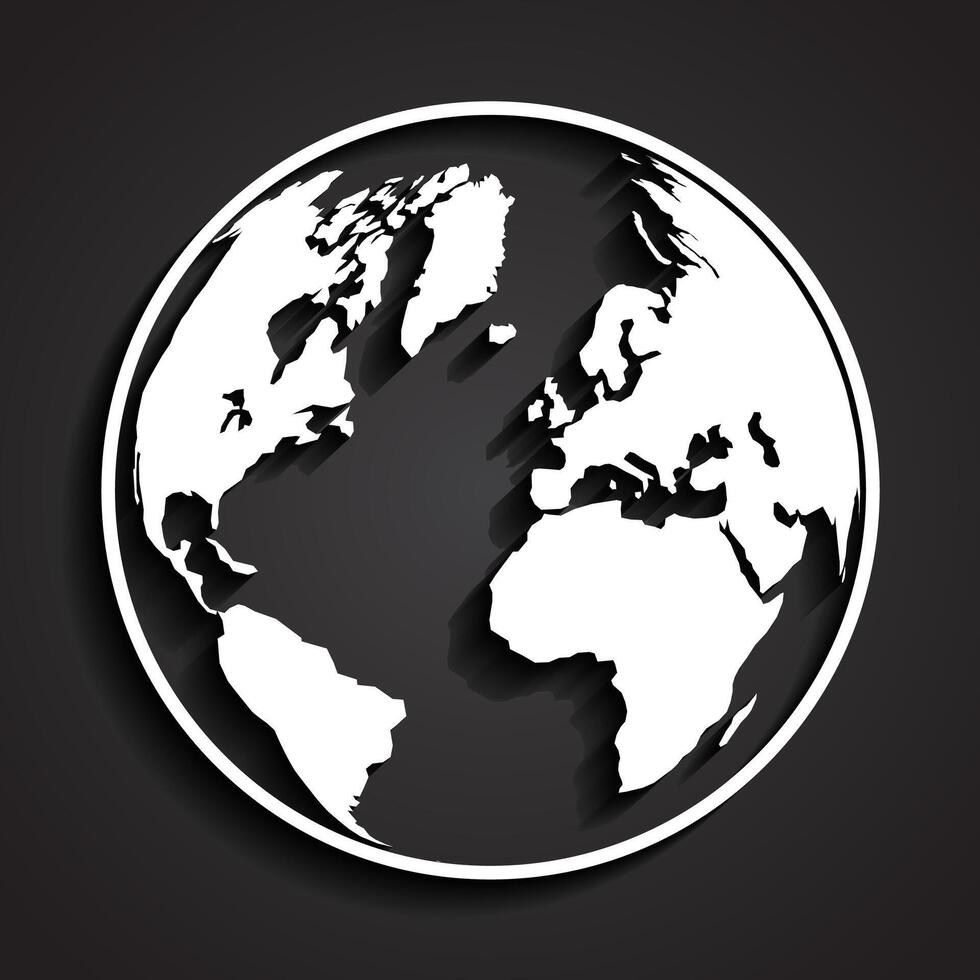 world globe 3d shape on dark background vector