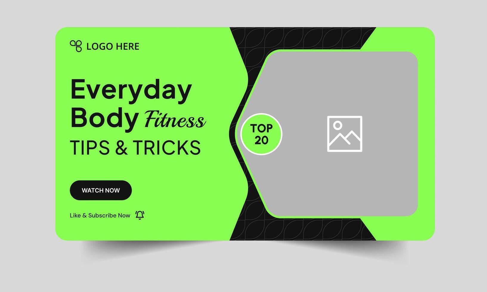 Editable eps fitness tips and tricks thumbnail banner design, fully customizable eps 10 file format vector