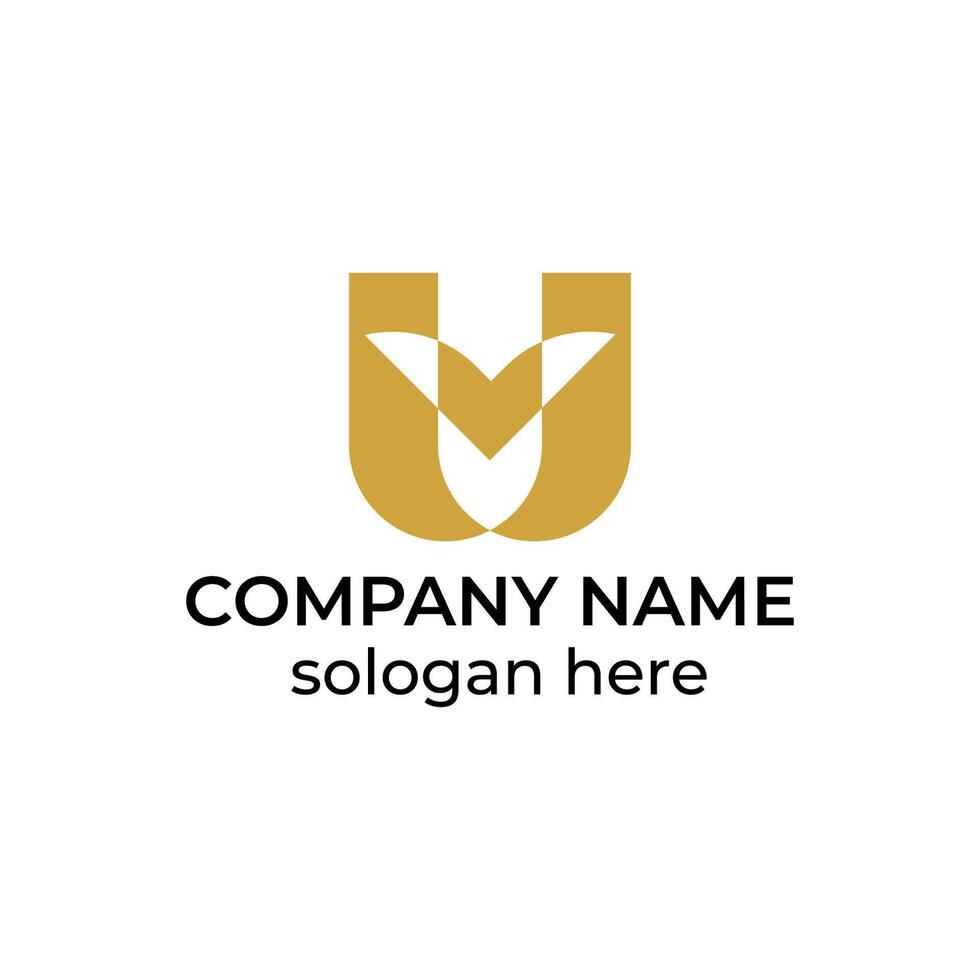 Abstract U icon logo design vector