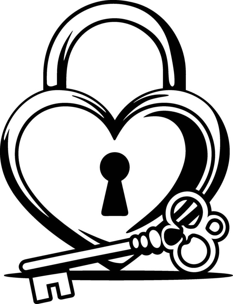 Heart Lock and Key vector