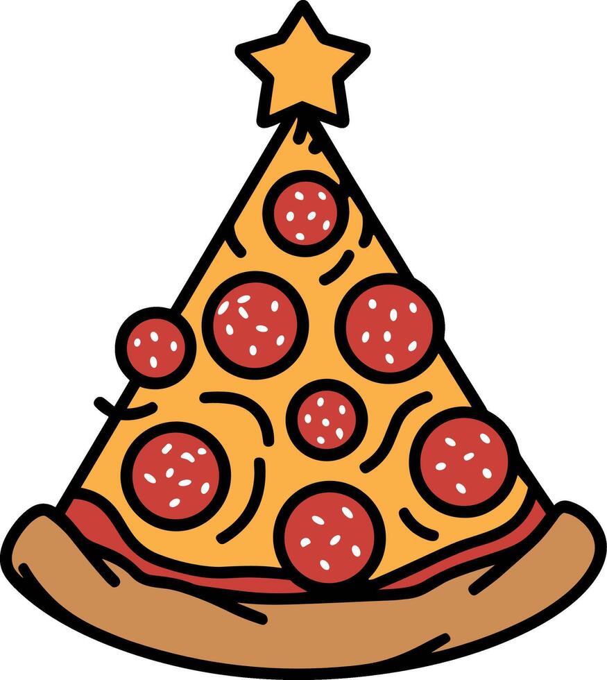 Pizza Christmas Tree vector