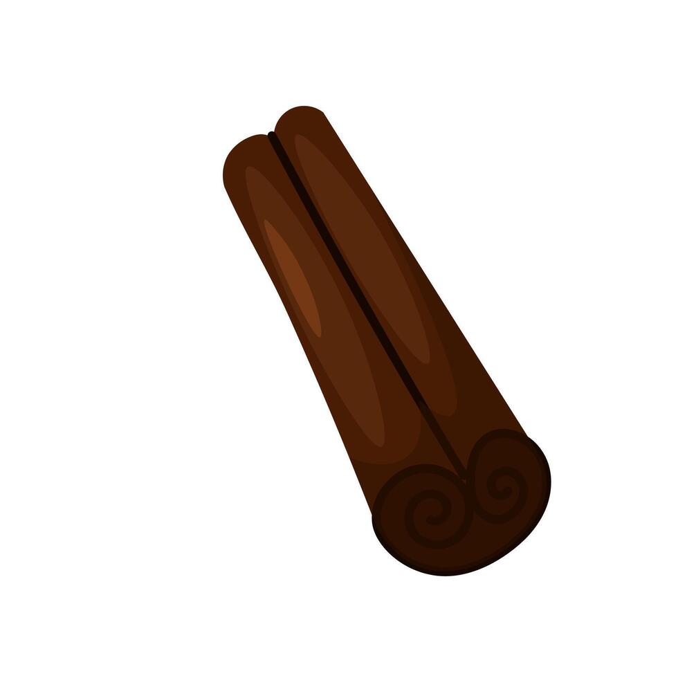 Cinnamon stick isolated on white. Christmas spices cinnamon. illustration vector