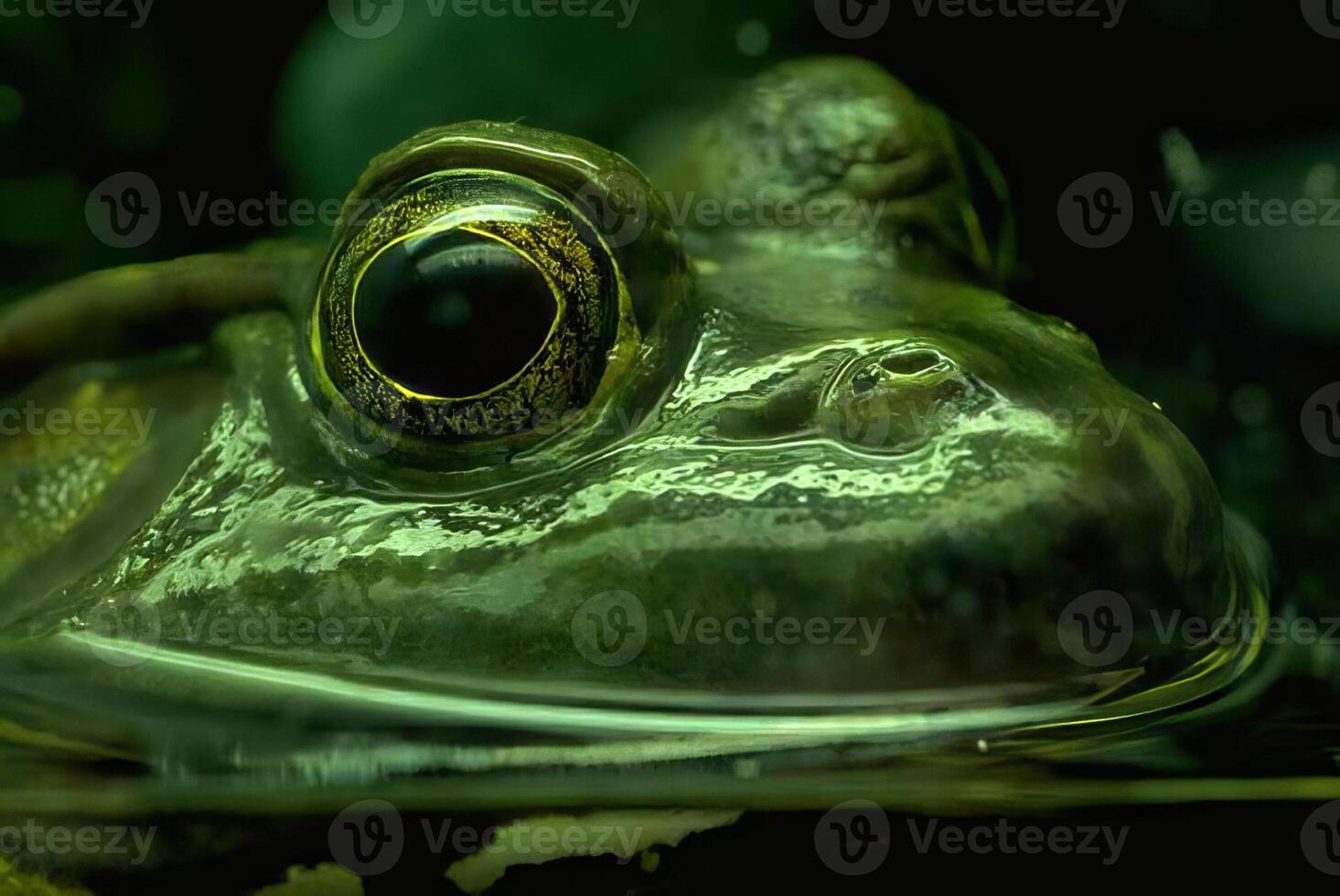 Frog close view background, frog relaxing in its natural habitat photo