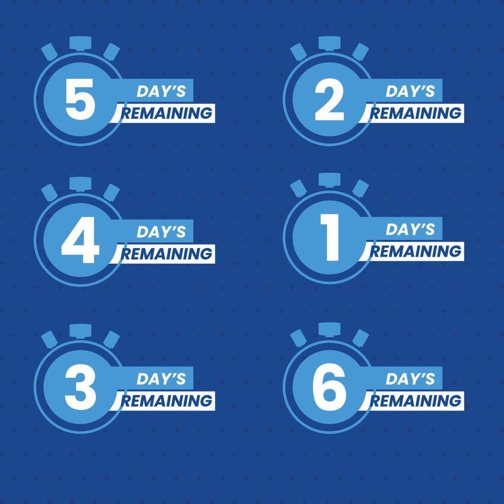 Countdown left days banner. vector