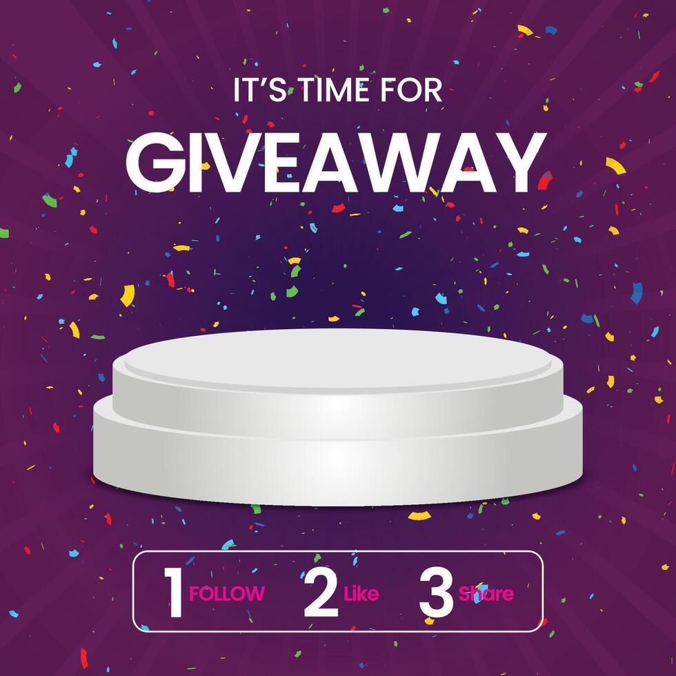 its time for giveaway vector