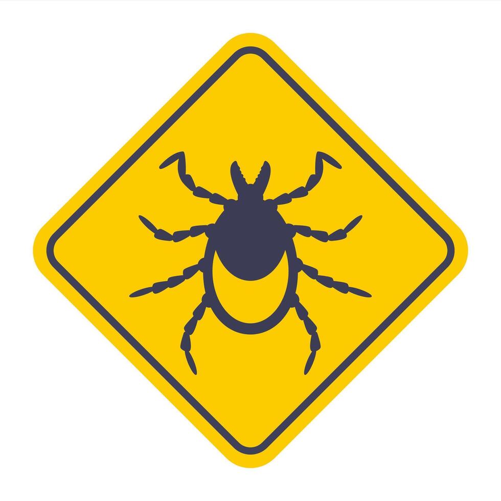 black icon tick. insect bite. vector