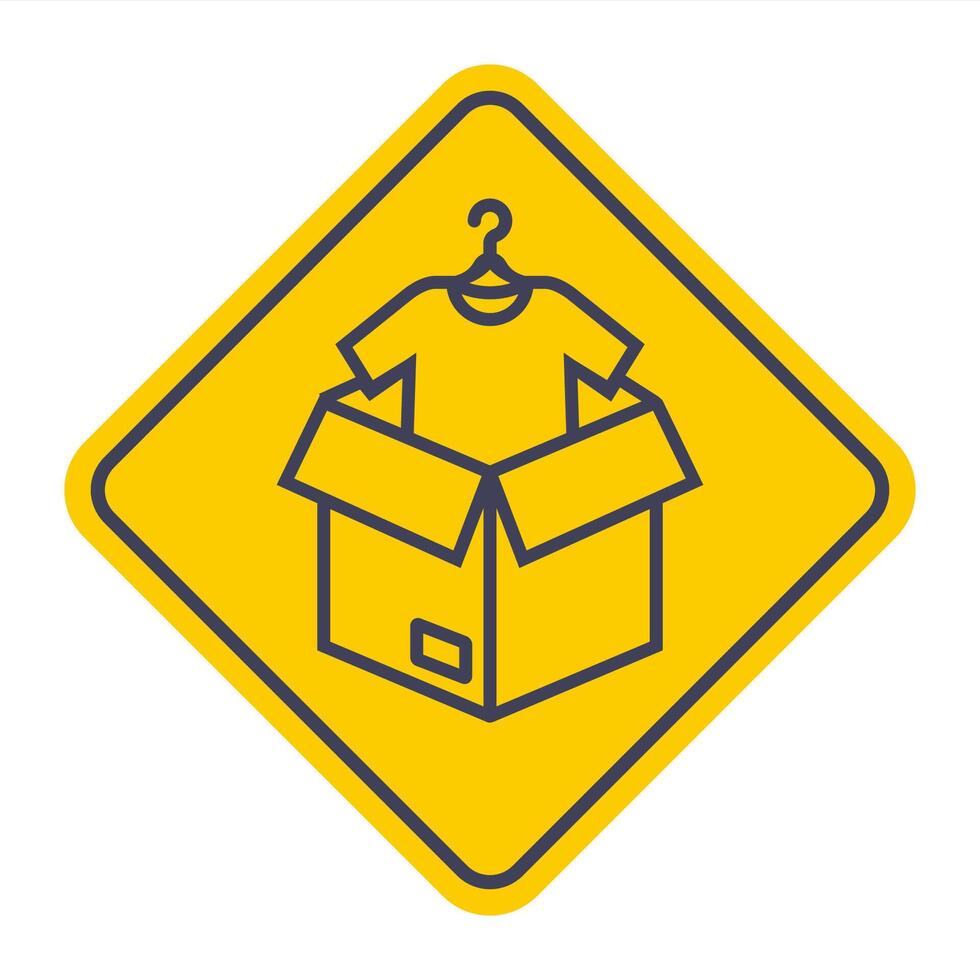 black icon box with clothes vector