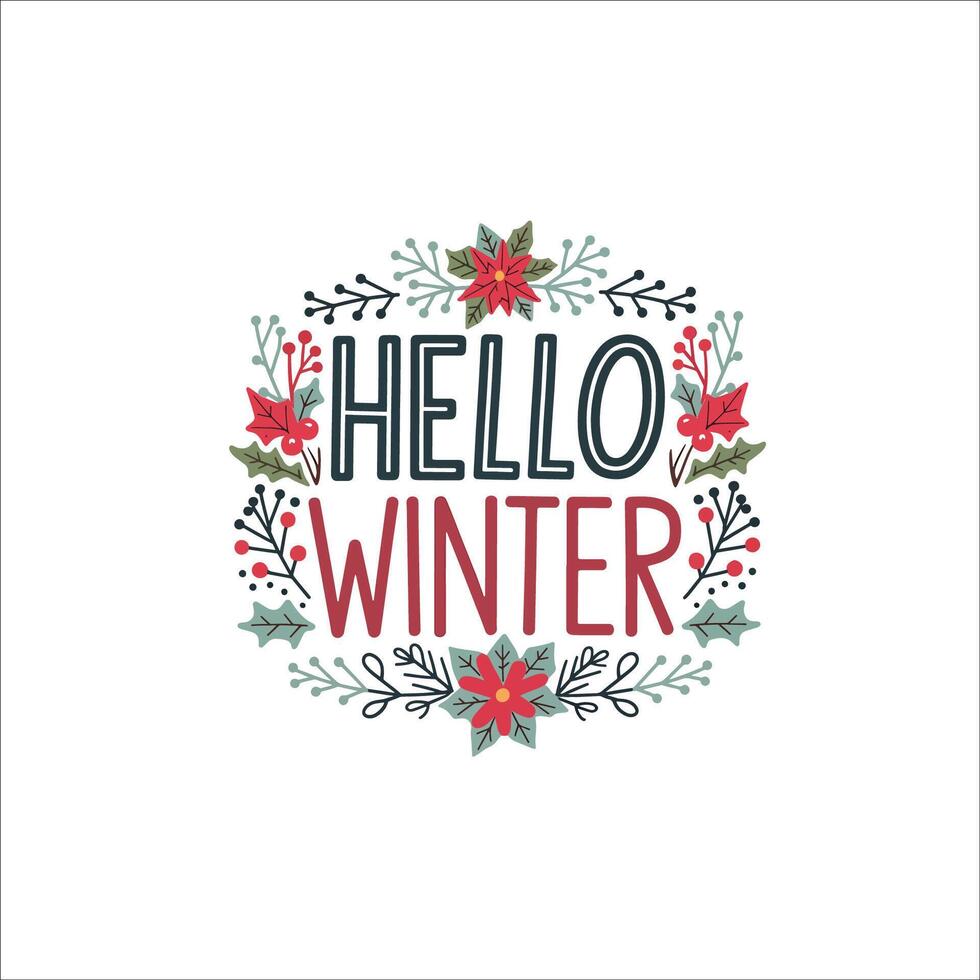Minimalist Winter Text Design with Seasonal Flair vector