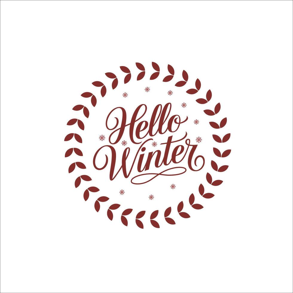 Cursive and Bold Lettering Winter Graphic Design vector