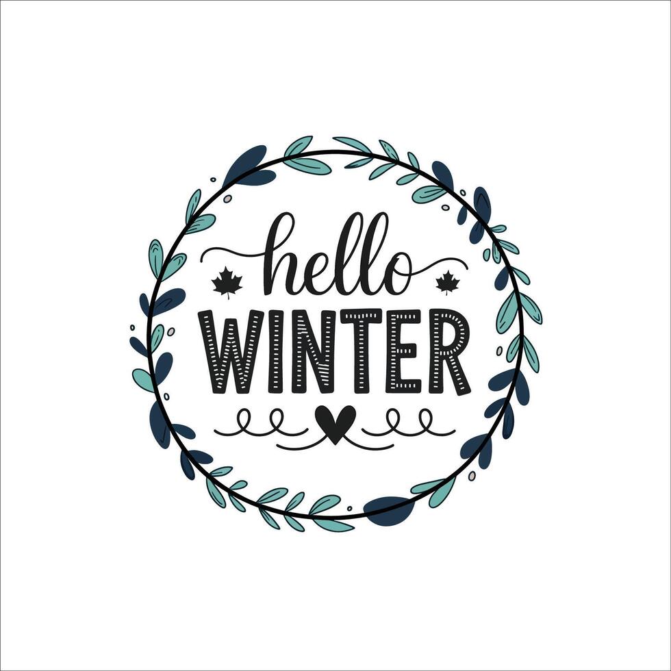 Elegant Cursive and Bold Lettering Winter Typography vector
