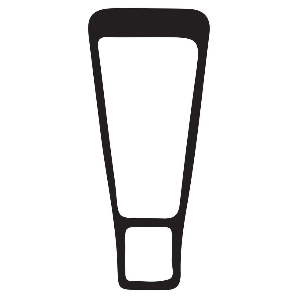 simple black and white icon of rectangular cosmetic tube, design for packaging or advertising vector