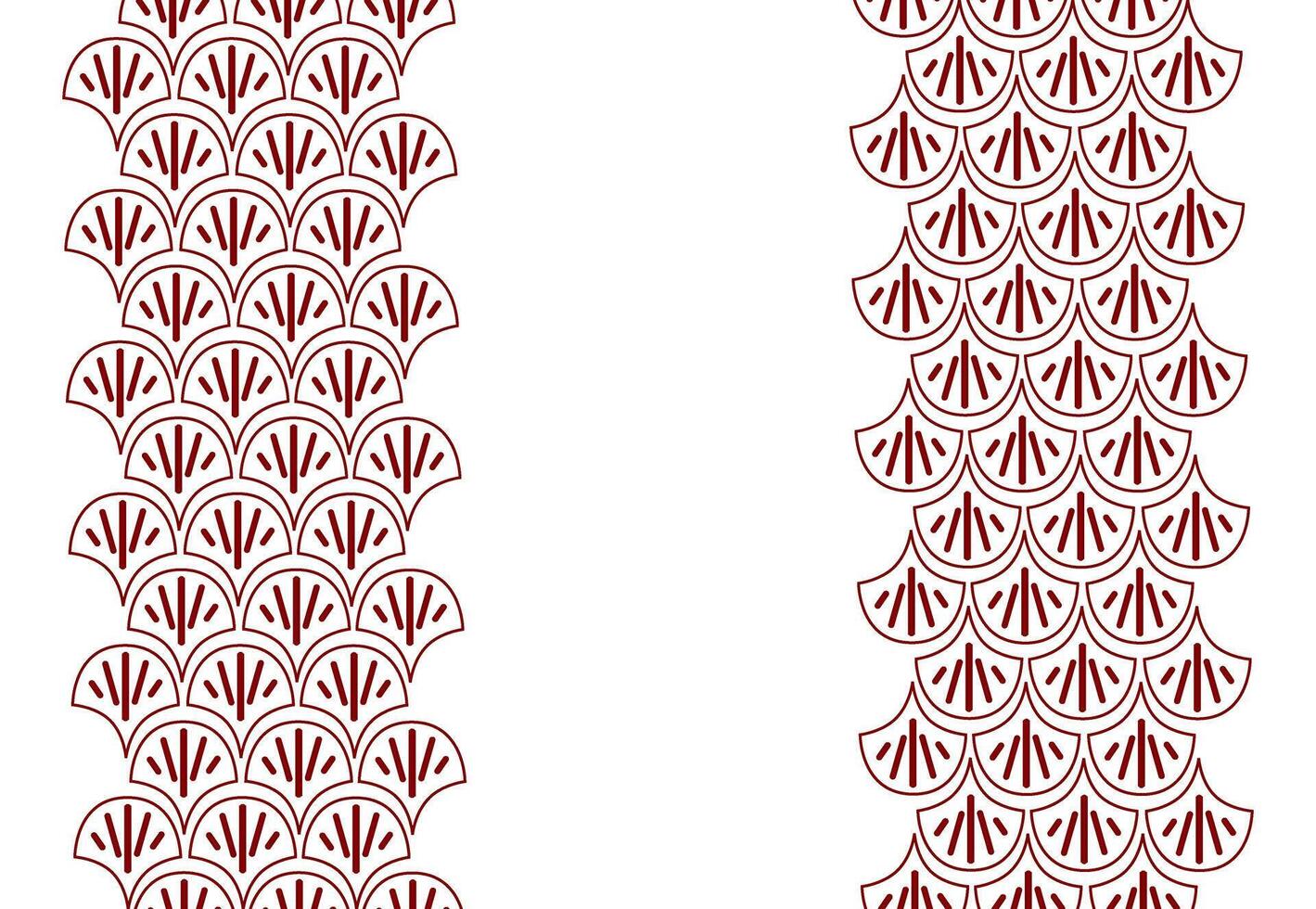 graphic seamless vertical border pattern with outline symbols of traditional Chinese Lunar calendar. Line art China design, gold elements. Chinese wallpaper. vector