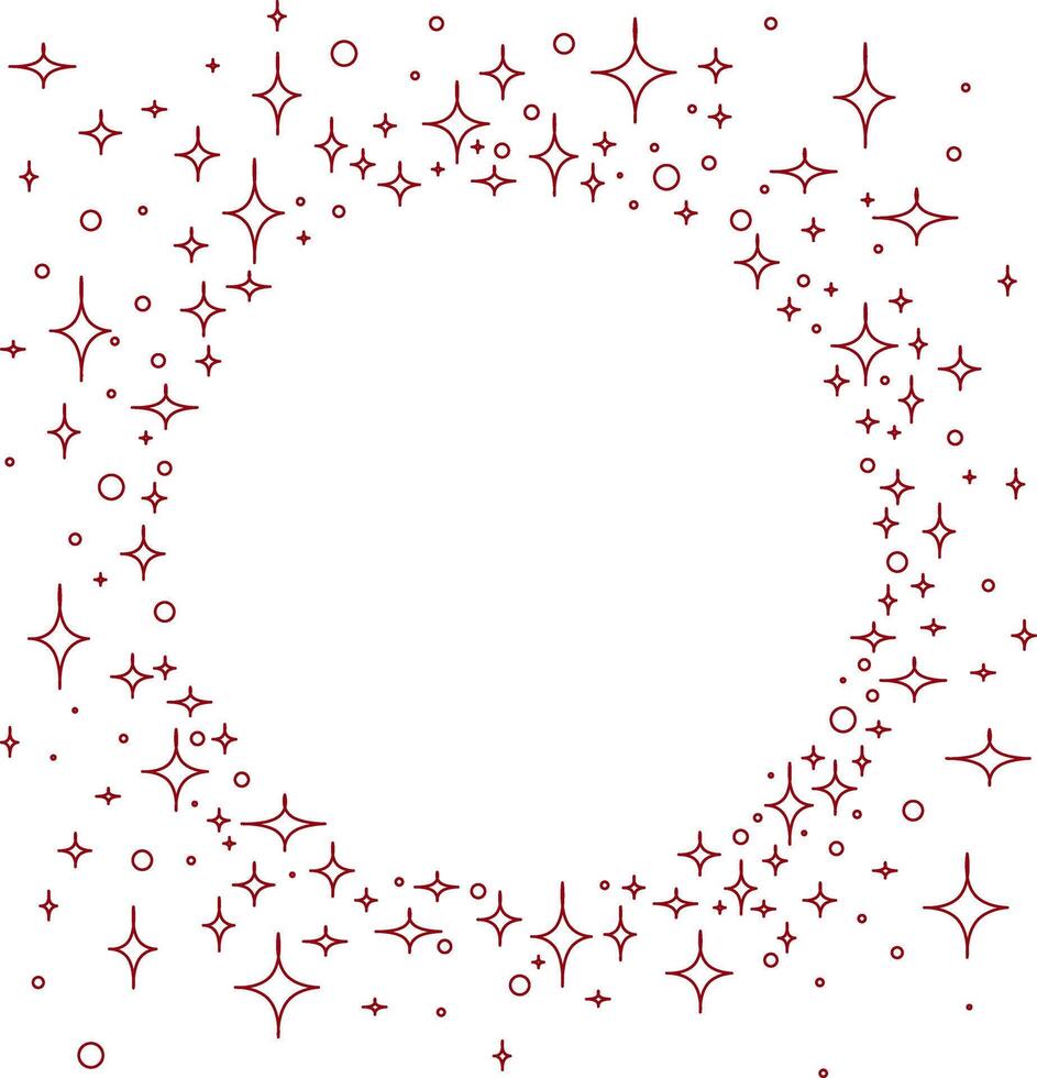 Lovely circle round frame template with sparcles and stars. Motivational poster, greeting card, inspirational banner, apparel design, print. graphic art vector