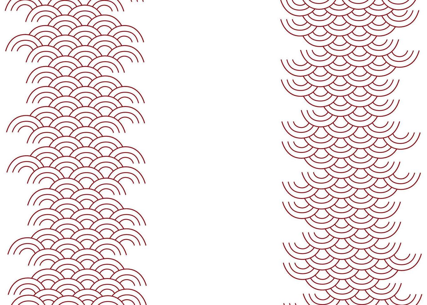 seamless vertical border pattern with chinese wave pattern and empty space. Simple geometric transparent background. graphic illustration. vector