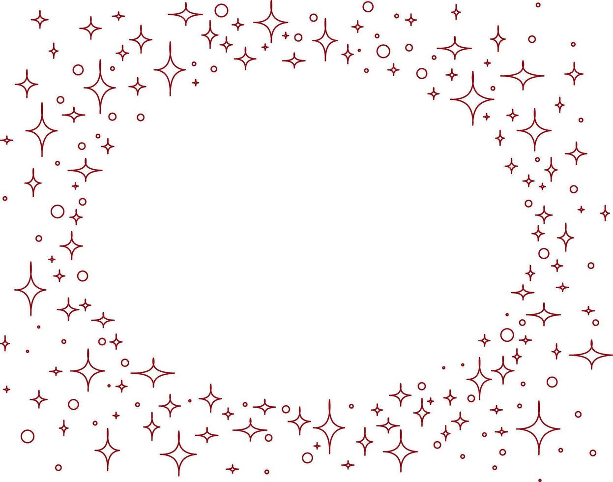 round oval frame. Shining oval banner. Isolated on transparent background illustration with stars and sparkles vector