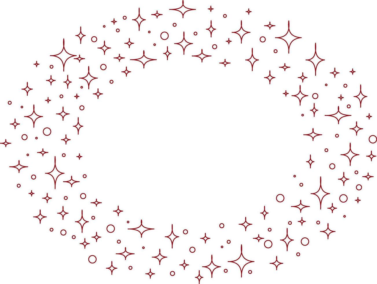 Trendy Hand Drawn Retro Bursting Rays Design Elements. oval frame template with stars vector