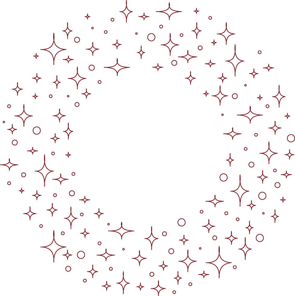 stars sparkles on white transparent background. glitter circle round template. Frame with glitter for logo, icon, vip card, certificate, gift voucher vector
