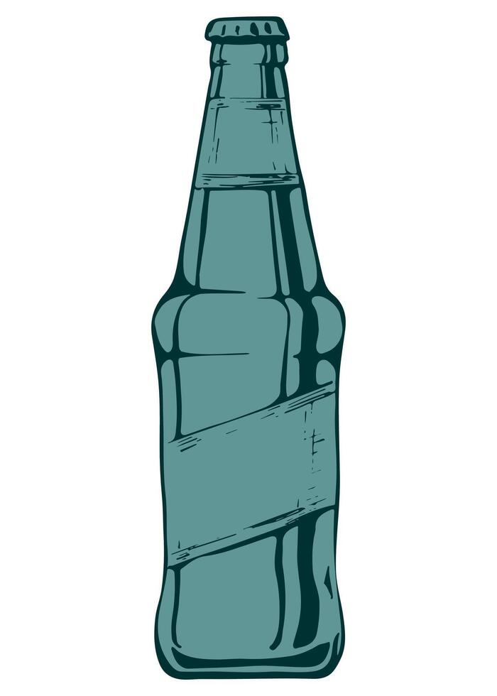 glass bottle icon in grunge style isolated vector