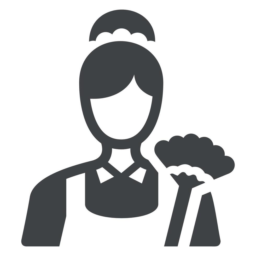 maid icon isolated vector