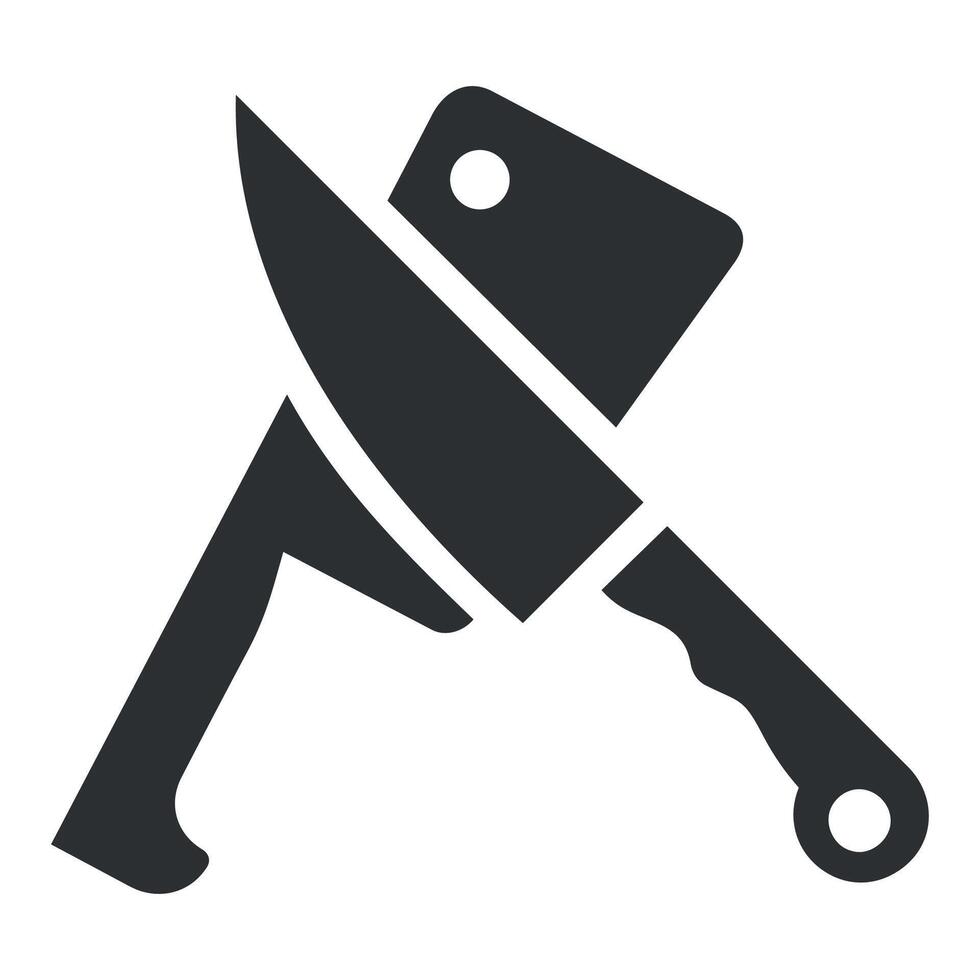 icon of crossed kitchen knives isolated vector