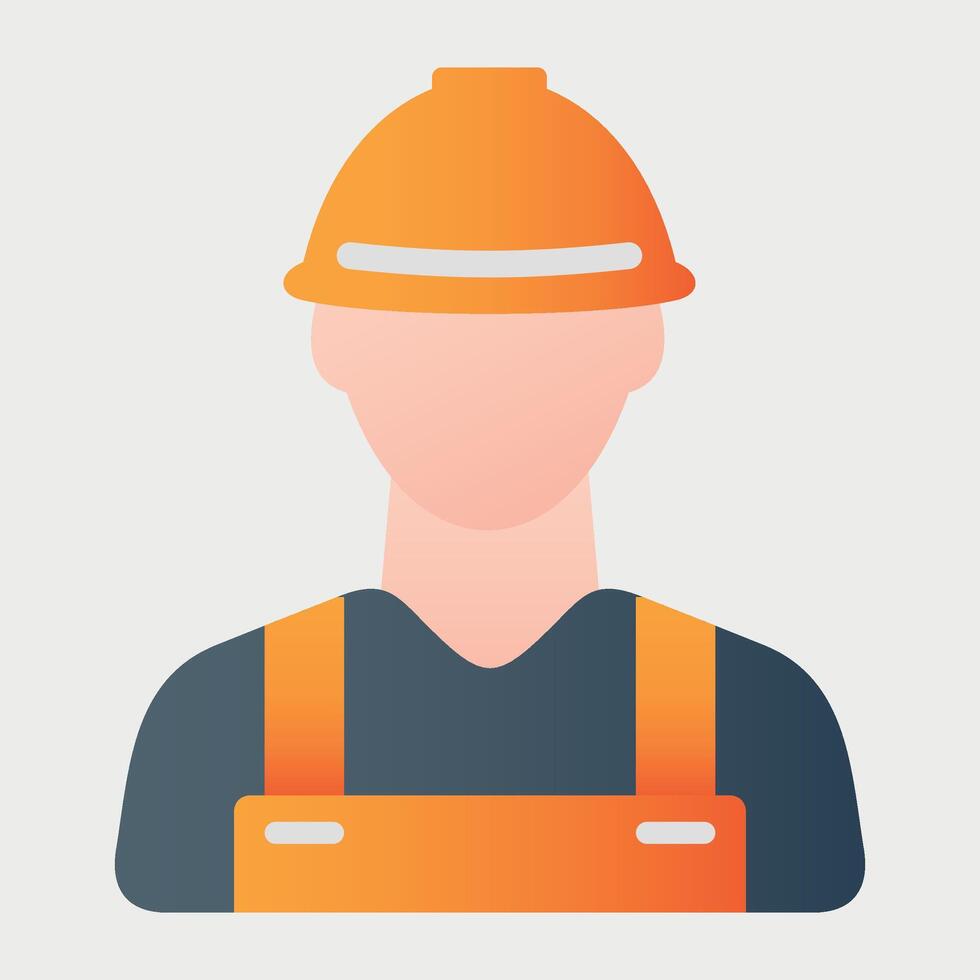 construction worker icon isolated vector