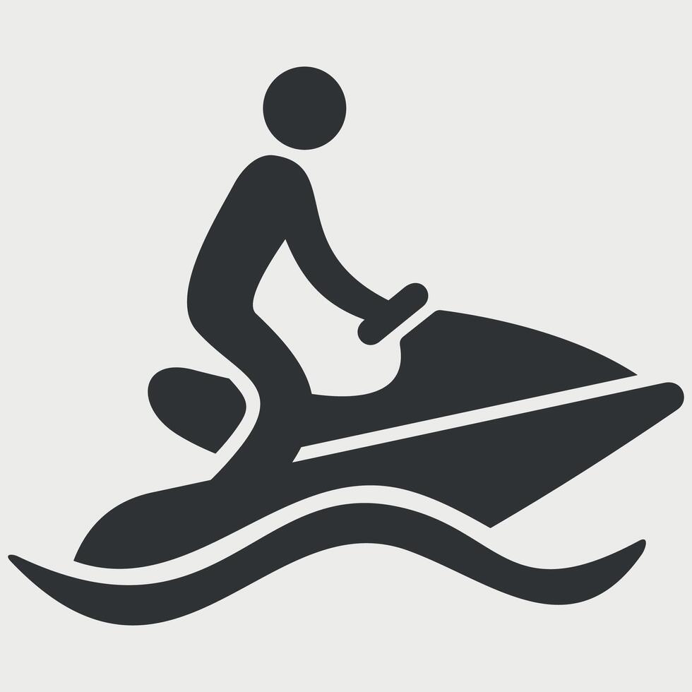 jet ski icon isolated vector