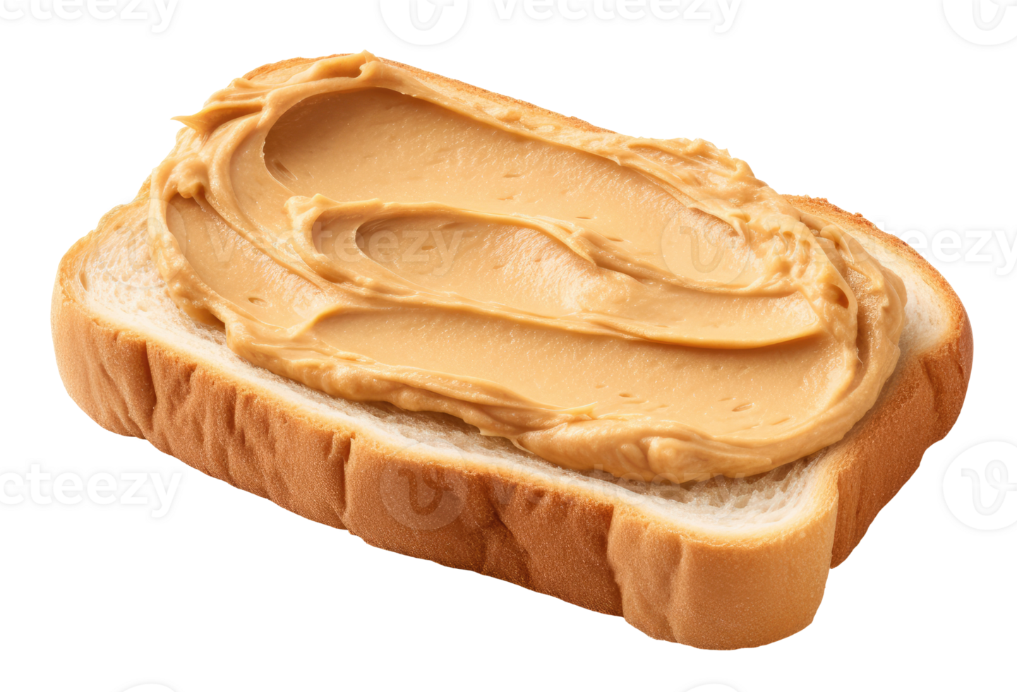 Bread with peanut butter isolated on transparent background png