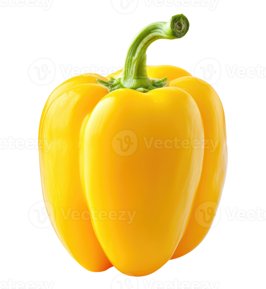 Sweet yellow bell pepper isolated on transparent background png