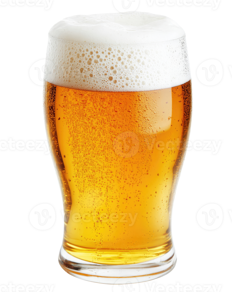 Glass beer mug with foam isolated on transparent background png