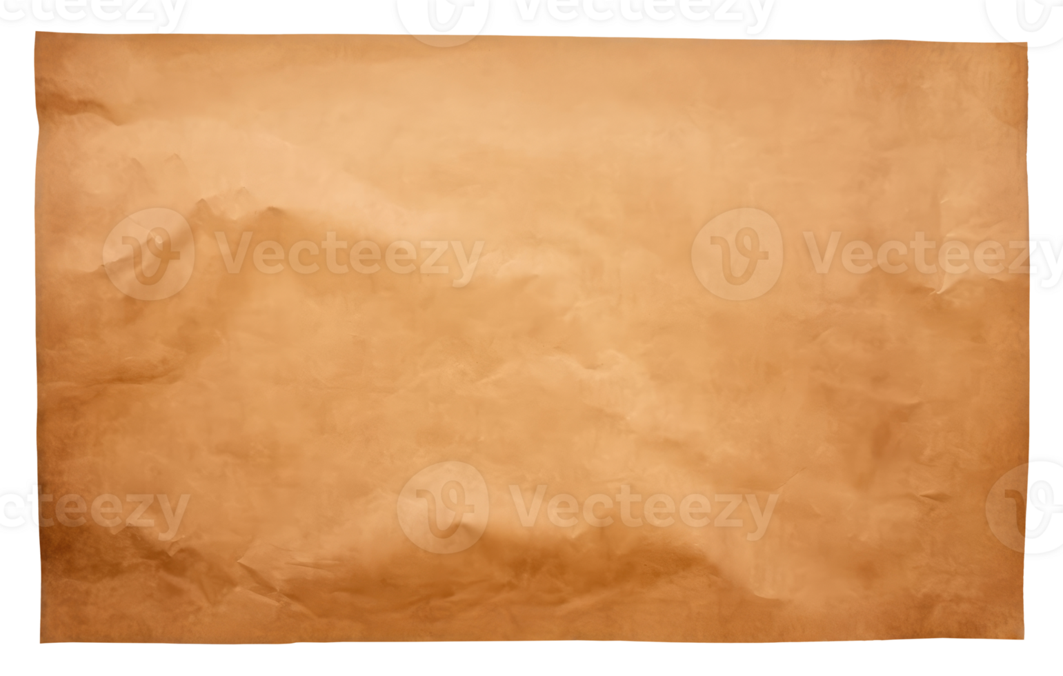 Horizontal blank brown paper sheet isolated on transparent background png