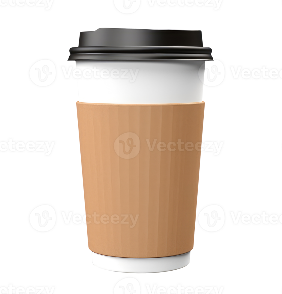 Illustration of a paper coffee cup take away isolated on transparent background png