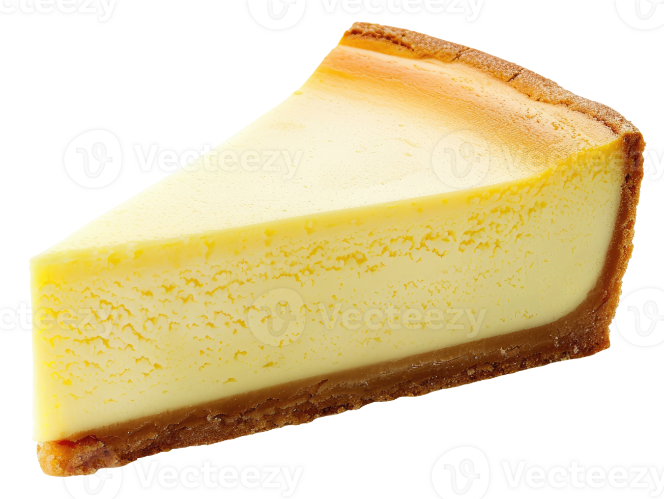 pedazo de tarta de queso aislado en transparente fondo, parte superior ver png