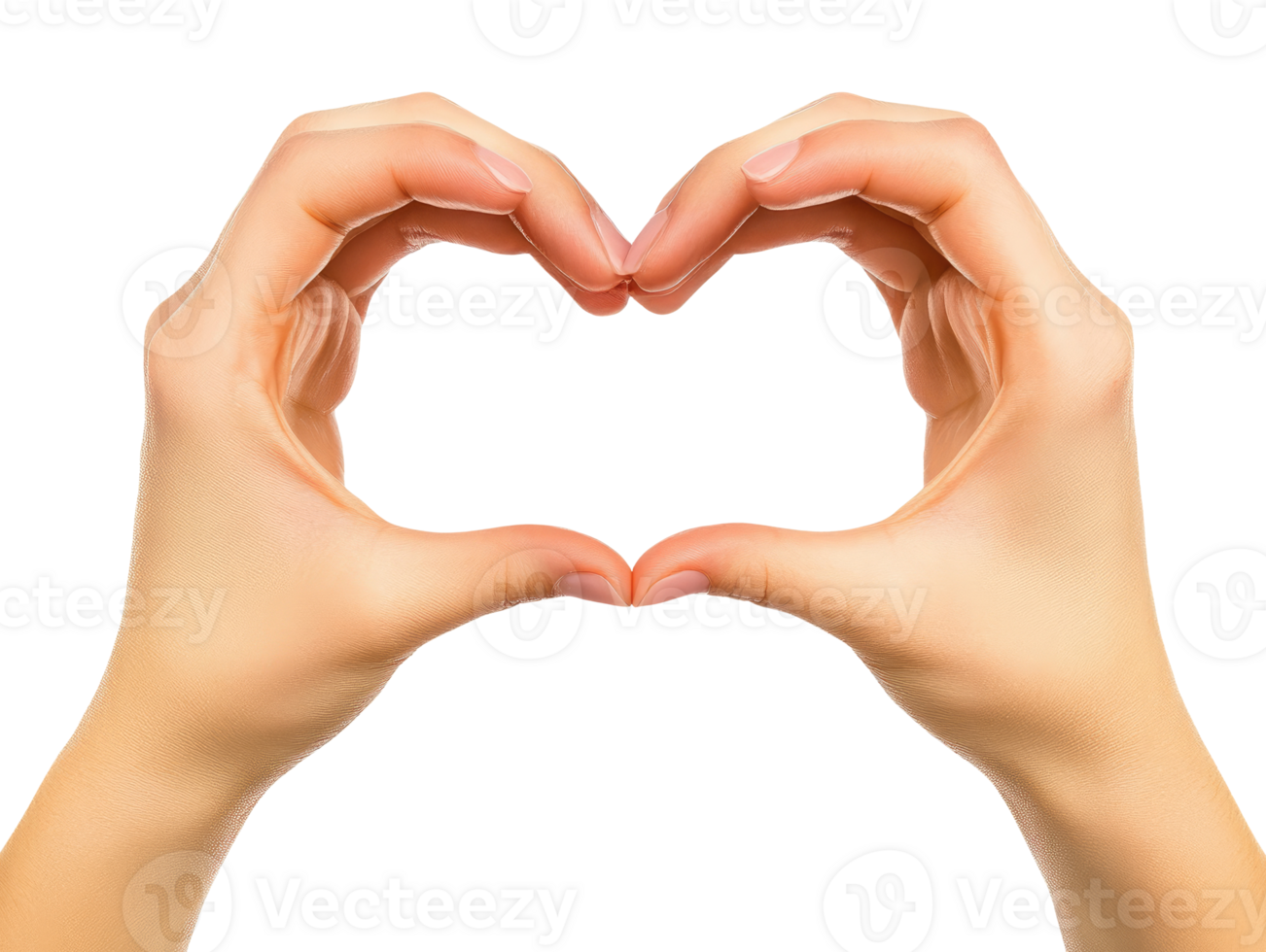 Woman hands showing heart gesture isolated on transparent background png