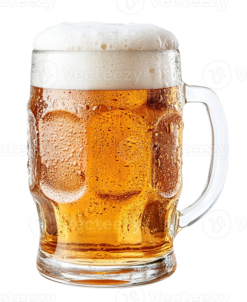 Classic beer glass with handle isolated on transparent background png