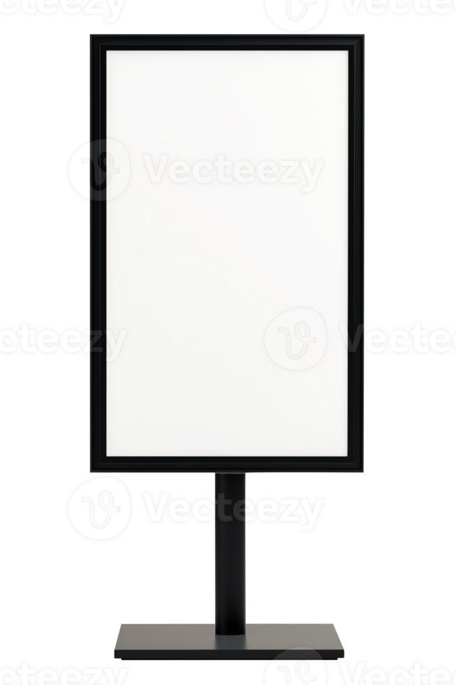 Blank white billboard on transparent background png